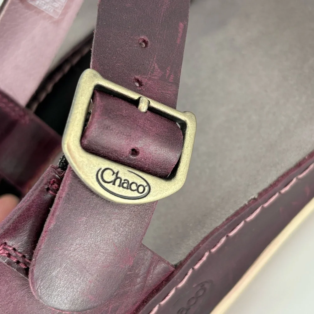 Chaco Leather Wayfarer Classic Z Sandal in Fig - Picture 11 of 15
